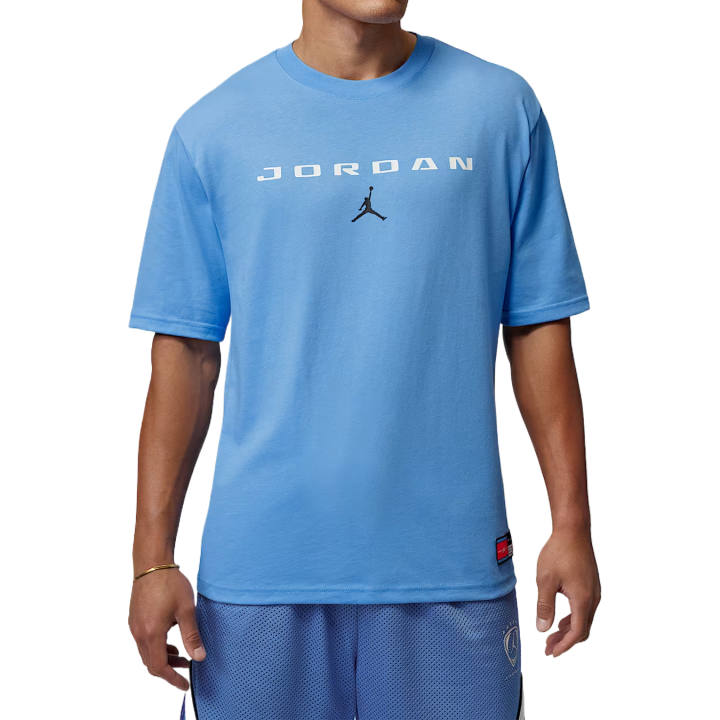 Jordan Jordan Brooklyn T Shirts Men's University Blue Crew Neck Moderate