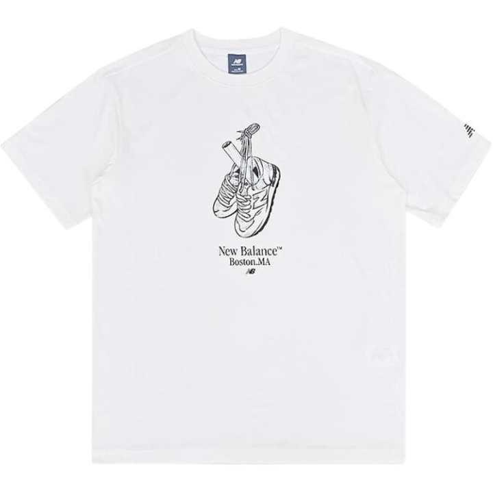 New Balance New Balance T Shirts Men's White Crew Neck Moderate