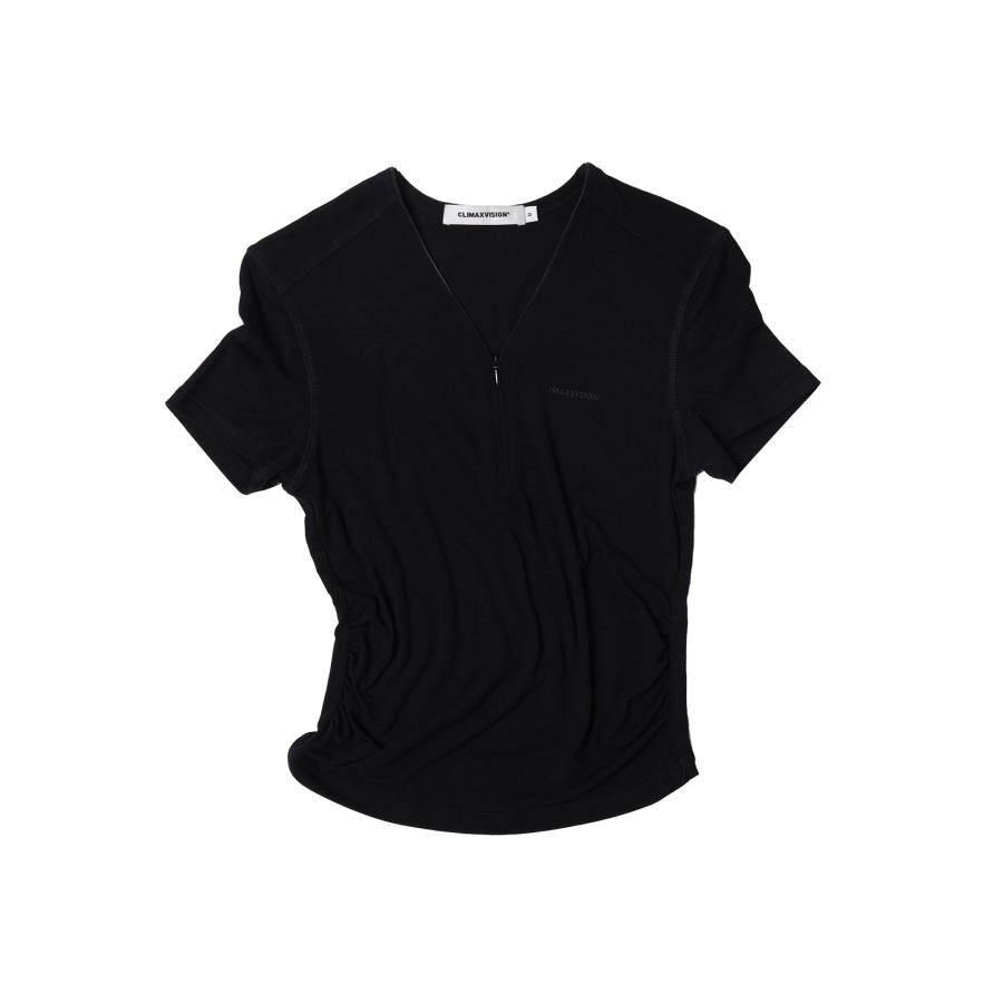 CLIMAX VISION T Shirts Women's V Neck Thin Nipped In Waist