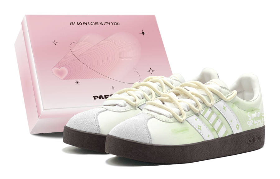 Adidas Adidas Vl Court Classic Skateboard Shoes Unisex Low Top White