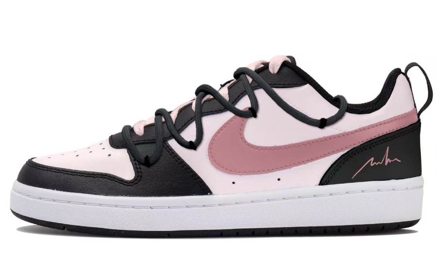 Nike Nike Court Borough 2 Low top Skateboard Shoes White Pink Black Teenagers