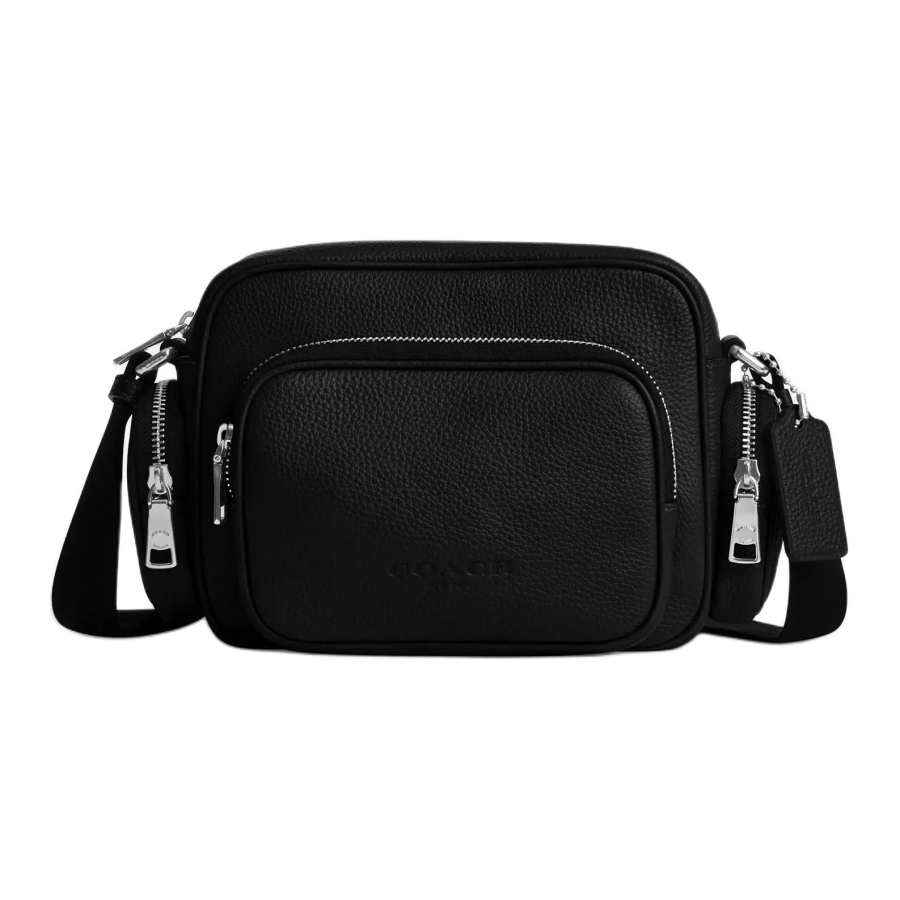 COACH Fletcher Leather Camera Bag Crossbody Bag Small Men's Black