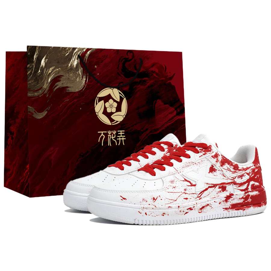 XTEP Air Force 1 Slip Resistant Abrasion Resistant Low top Skateboard Shoes Men's White Red