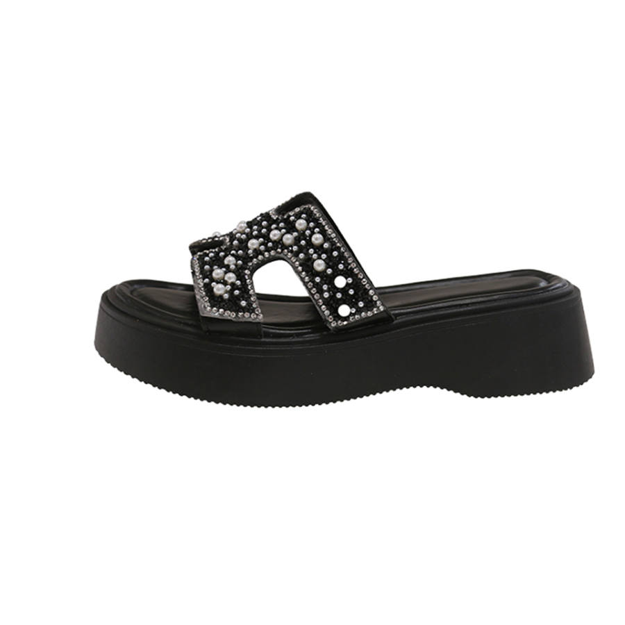 Lanza Slide Slippers Women's Black/Silver/Ecru