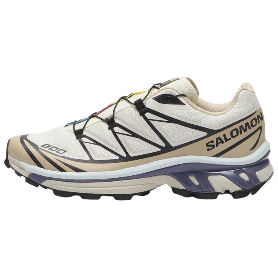 SALOMON XT-6 Running Shoes Unisex Beige White Purple