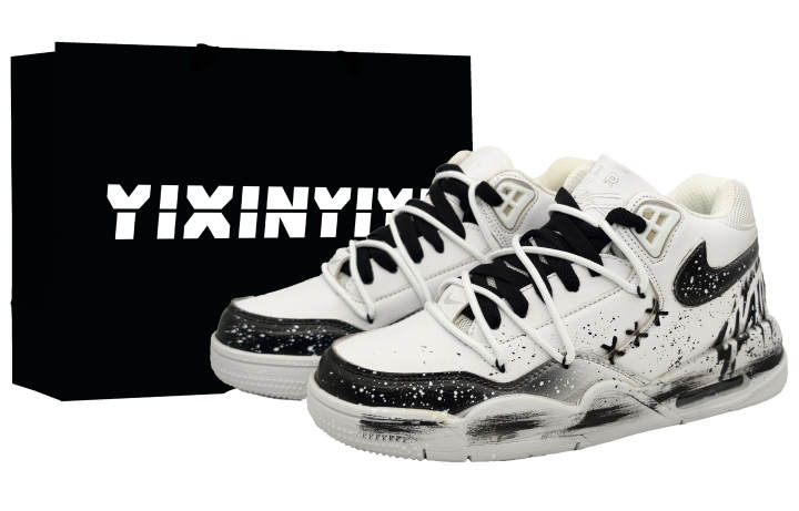 Nike Nike Flight Legacy High top Vintage Basketball Shoes Unisex Ink Black
