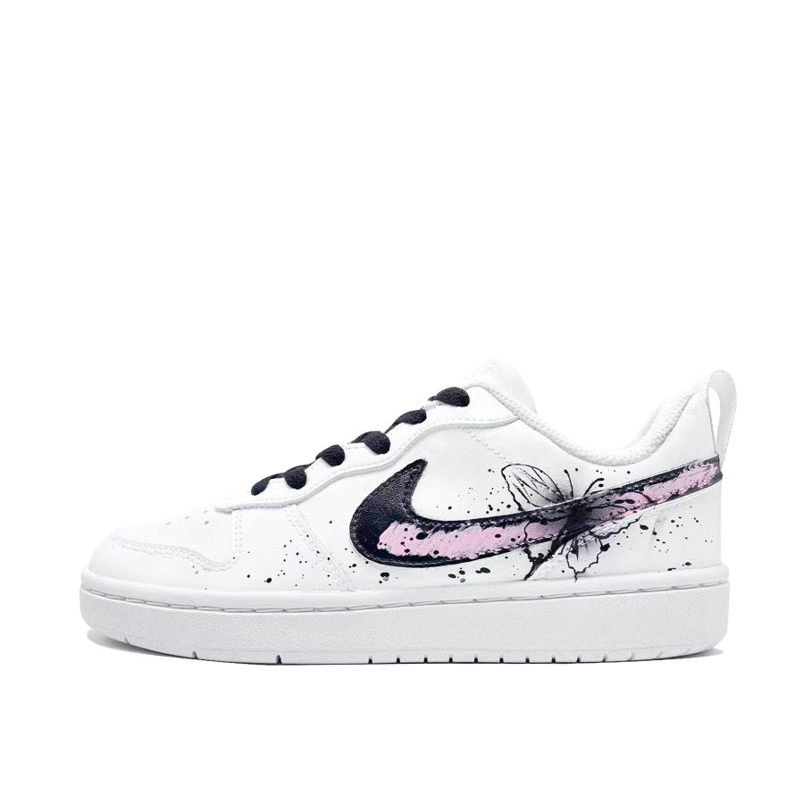 Nike Nike Court Borough Ink Butterfly Leather Slip Resistant Cushioning Abrasion Resistant Low top Kids' Skateboarding Shoes