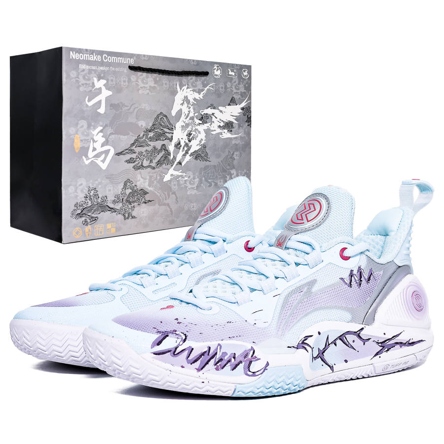 Li-Ning Li Ning Speed 9 Cushioning Abrasion Resistant Slip Resistant Low top Basketball Shoes Men's Blue Purple
