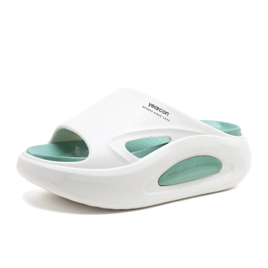 YEARCON Slide Slippers Women's White Cyan Colorway