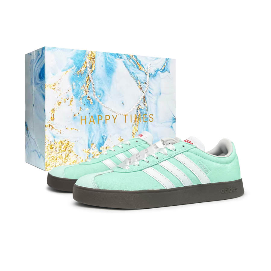 Adidas Adidas VL COURT 2.0 Iced Lemon Sparkling Suede Lightweight Low top German Army Trainers Unisex Mint Green