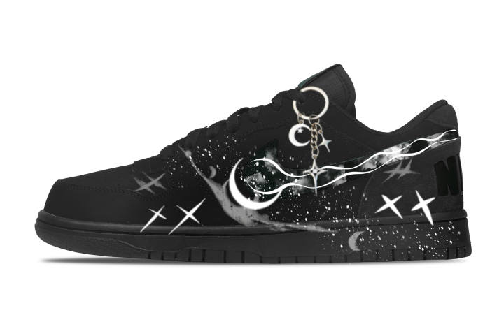 Nike Nike Big Silent Galaxy Low top Skateboard Shoes Men's Black White