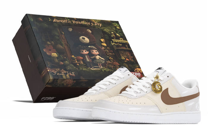 Nike Nike Court Vision 1 Box, Versatile, Romantic Cushioning Slip Resistant Low top Skateboard Shoes Men's Brown Gray