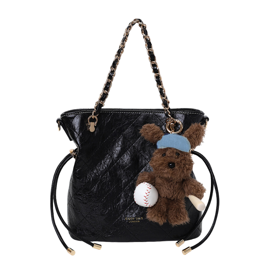 PAYOT Synthetic Leather Afternoon In London Handbag Regular Women's Black/Ecru/Pink