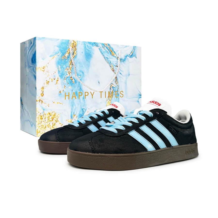 Adidas Adidas VL COURT 2.0 Dusty Blue Reef Suede Lightweight Low top German Army Trainers Unisex Black Blue