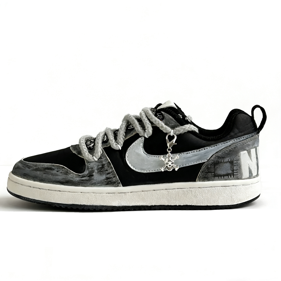 Nike Nike Court Borough Abrasion Resistant Low top Skateboard Shoes Unisex Black Gray