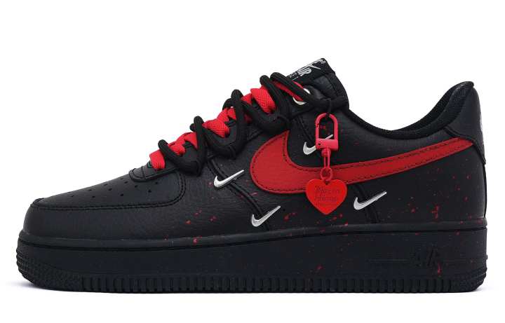 Nike Nike Air Force 1 Red Wine Rain Slip Resistant Cushioning Lightweight Low top Skateboard Shoes Women's Black Red