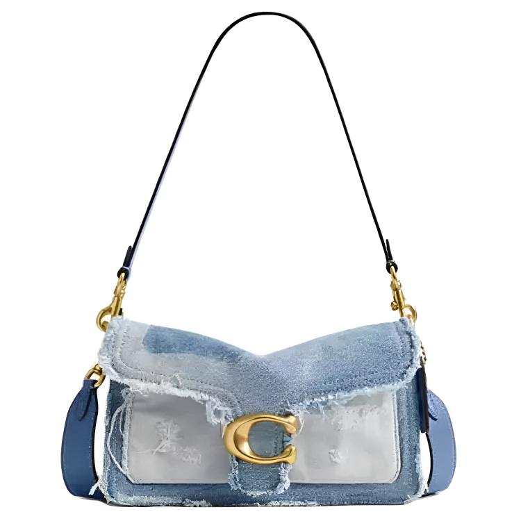 COACH Tabby Denim Crossbody Bag, Shoulder Bag Medium Women's Mixed Color Denim