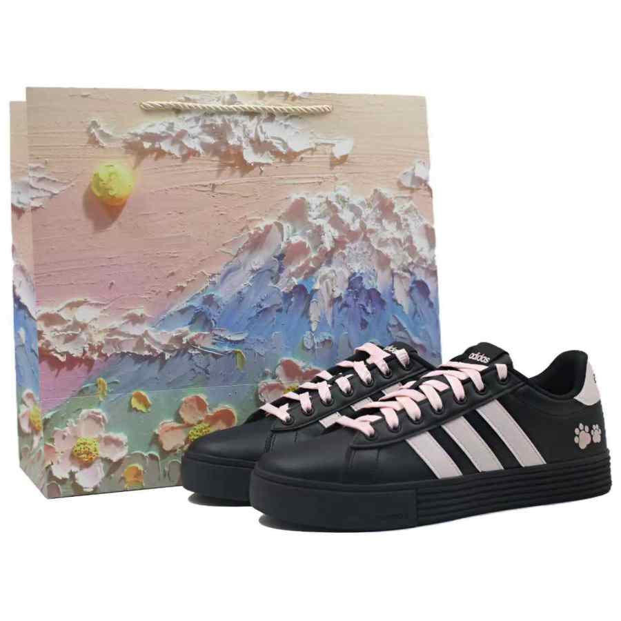 Adidas Adidas Daily4.0 Slip Resistant, Lightweight, And Breathable Low top Skateboard Shoes Unisex Black Pink