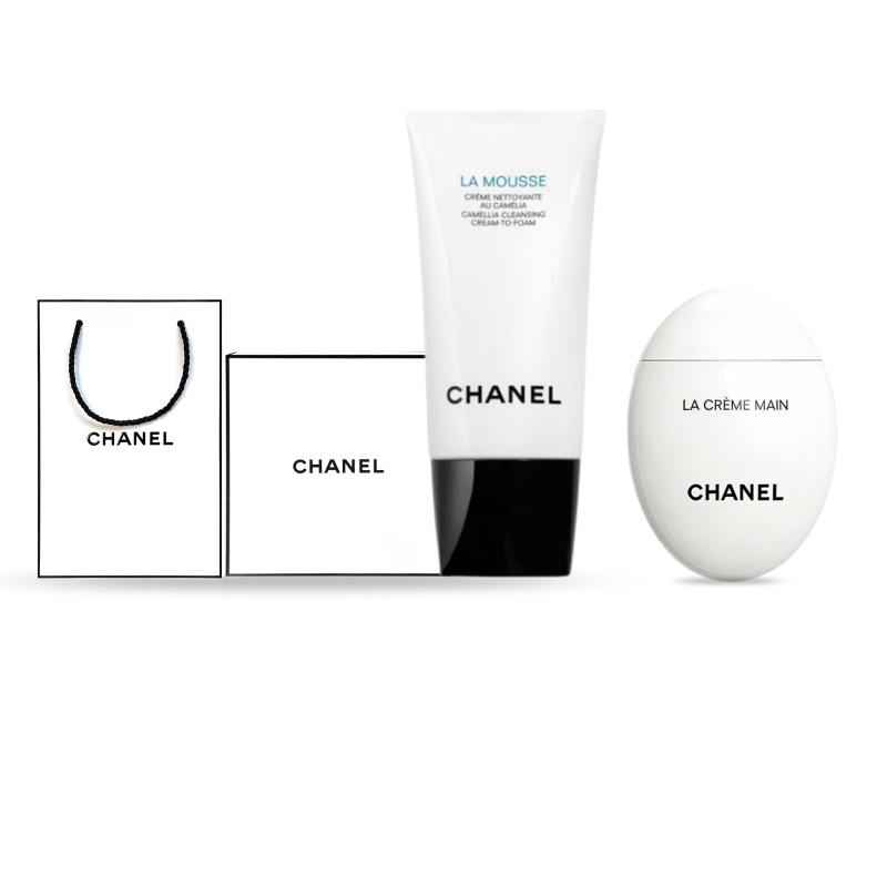 CHANEL Camellia Cleansing Milk+Hand Cream Gift Box Sets Soothing Moisturizing Cleaning