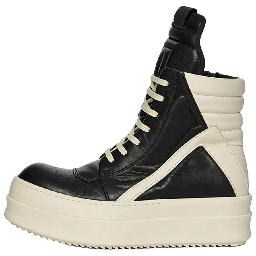 RICK OWENS RICK OWENS/RO Geobasket Mega Bumper Sheepskin High top Skateboard Shoes Men's Black