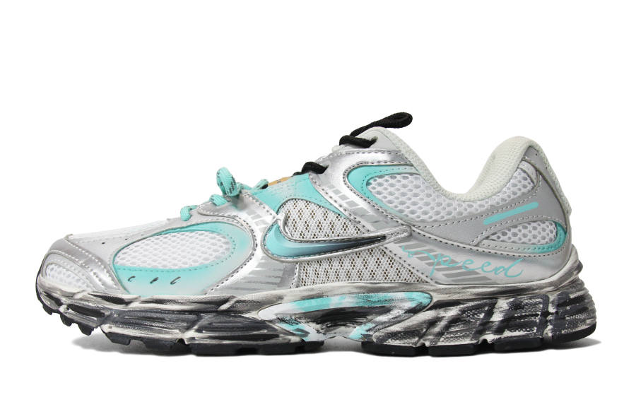 Nike Nike V5 Abrasion Resistant, Breathable, Slip Resistant Low top Running Shoes Men's Silver Blue Black