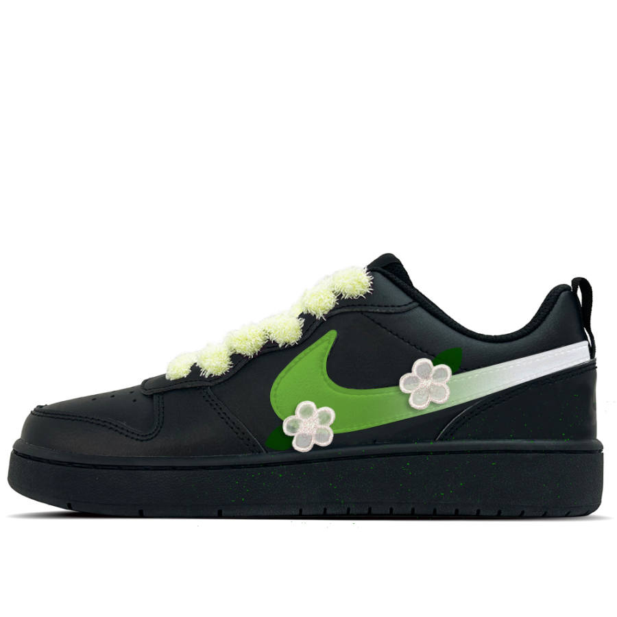 Nike Nike Court Borough Lime Summer Dream Leather Low top Kids' Skateboarding Shoes Black Teenagers