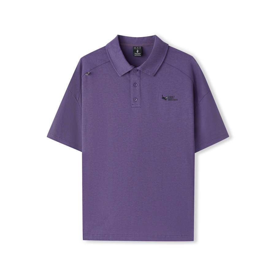 Skechers Polo Shirts Unisex Violet Berry Polo Collar Moderate