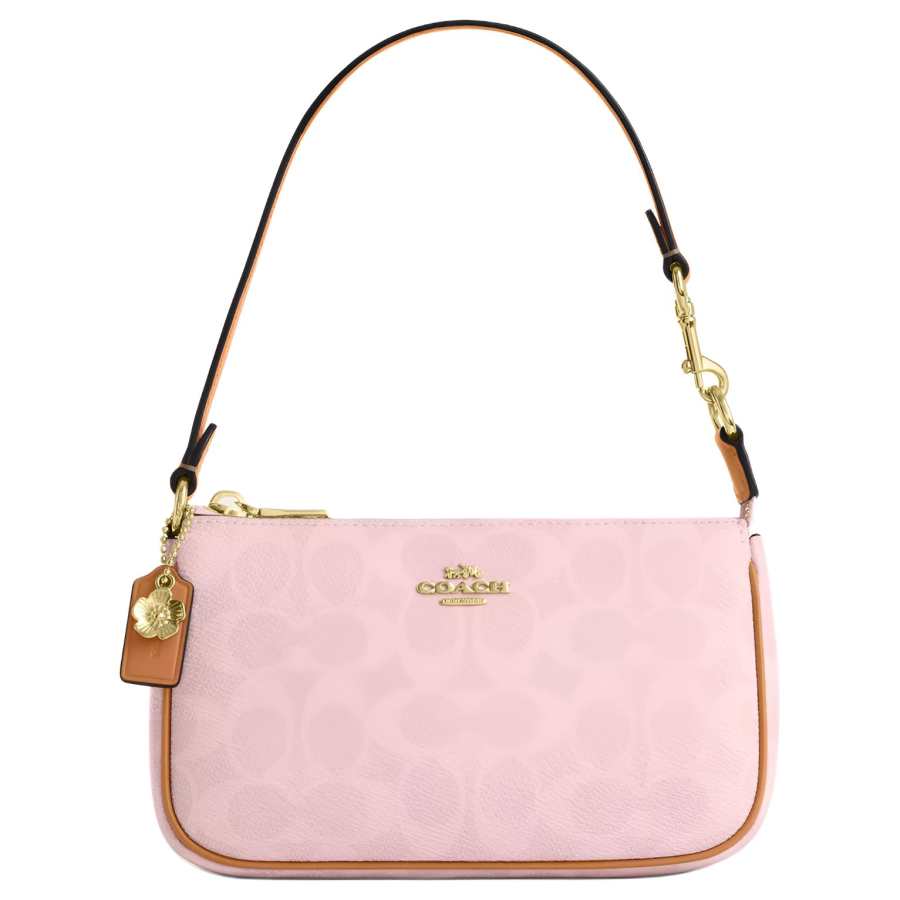 COACH Nolita Artificial Leather Pochette Handbag Small Women's Cherry Blossom Pink