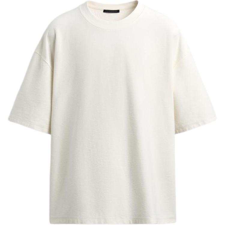 ZARA T Shirts Men's Frosted White Crew Neck