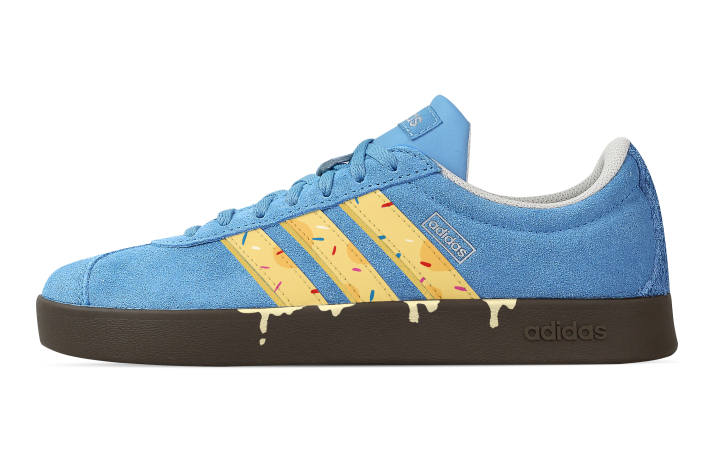 Adidas Custom Adidas VL COURT 2.0 Cheese Pie Low top German Army Trainers Unisex Blue Yellow
