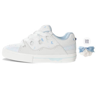 Ollieskate Slip Resistant Abrasion Resistant Low top Skateboard Shoes Unisex White Blue
