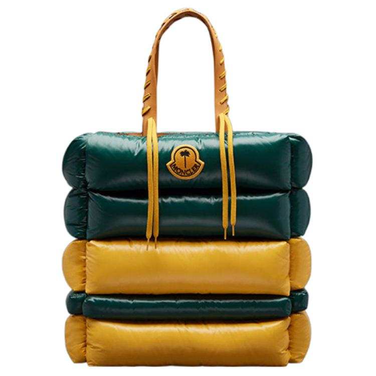 MONCLER GENIUS Fabric Tote Bag, Shoulder Bag, Handbag Unisex Yellow & Green