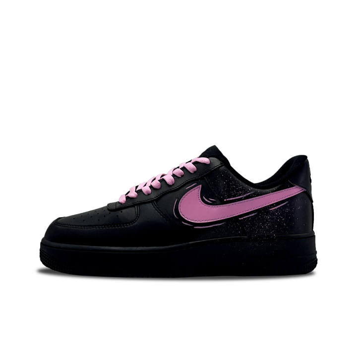 Nike Nike Air Force 1 Wei Powder Leather Cushioning Abrasion Resistant Low top Skateboard Shoes Unisex Black Pink