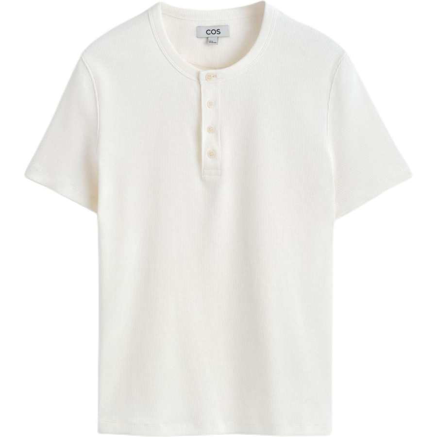 COS COS T Shirts Men's White Henry Collar