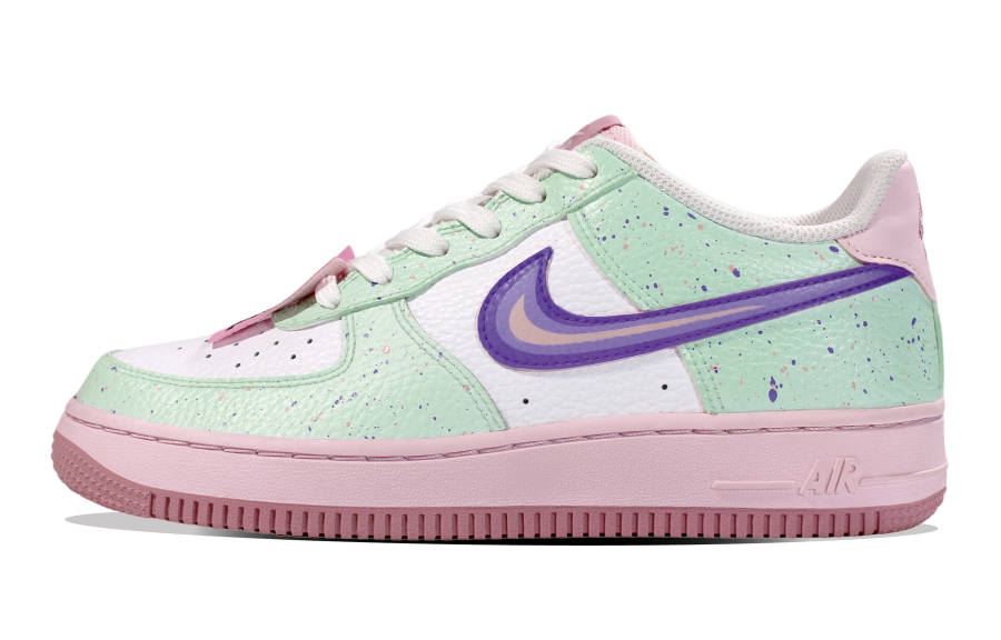 Nike Nike Air Force 1 Muskmelon Smoothie, Wild Culture Leather Slip Resistant Low top Skateboard Shoes Women's Pink Green