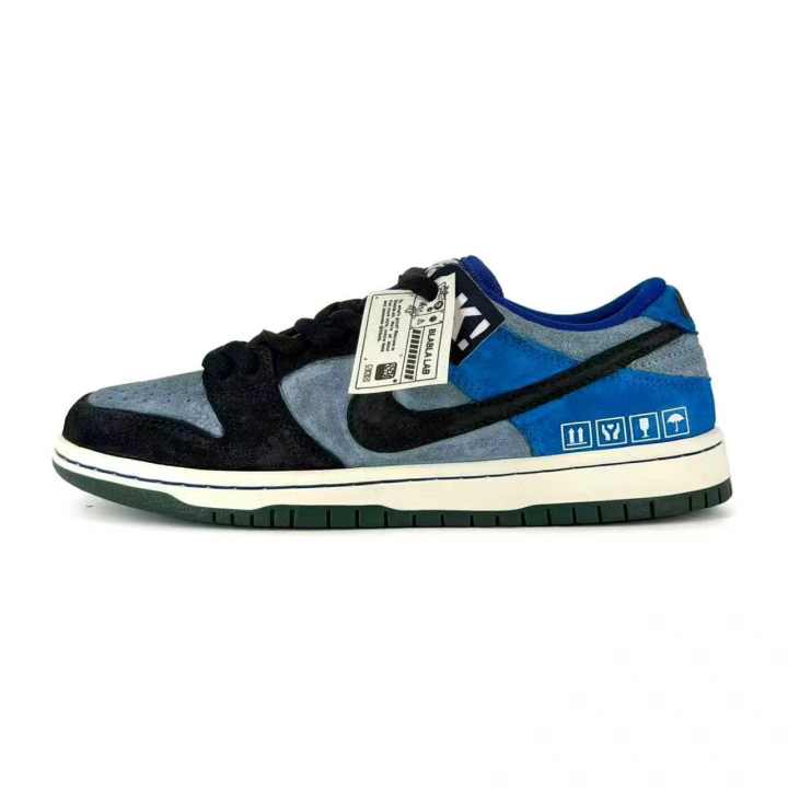 Nike Nike Dunk SB Dark Blue Slip Resistant Abrasion Resistant Low top Skateboard Shoes Men's Black Blue