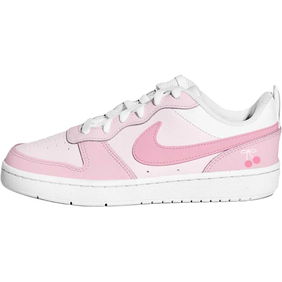 Nike Nike Court Borough Leather Abrasion Resistant Breathable Low top Kids' Skateboarding Shoes Pink Teenagers