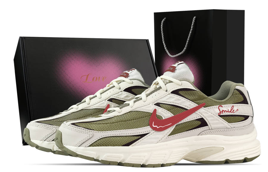 Nike Nike Initiator Support Breathable Low top Casual Running Shoes Men's Red Green