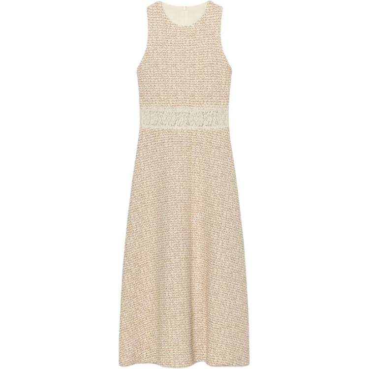ZARA Sleeveless Dresses Women's Nude Crew Neck Moderate
