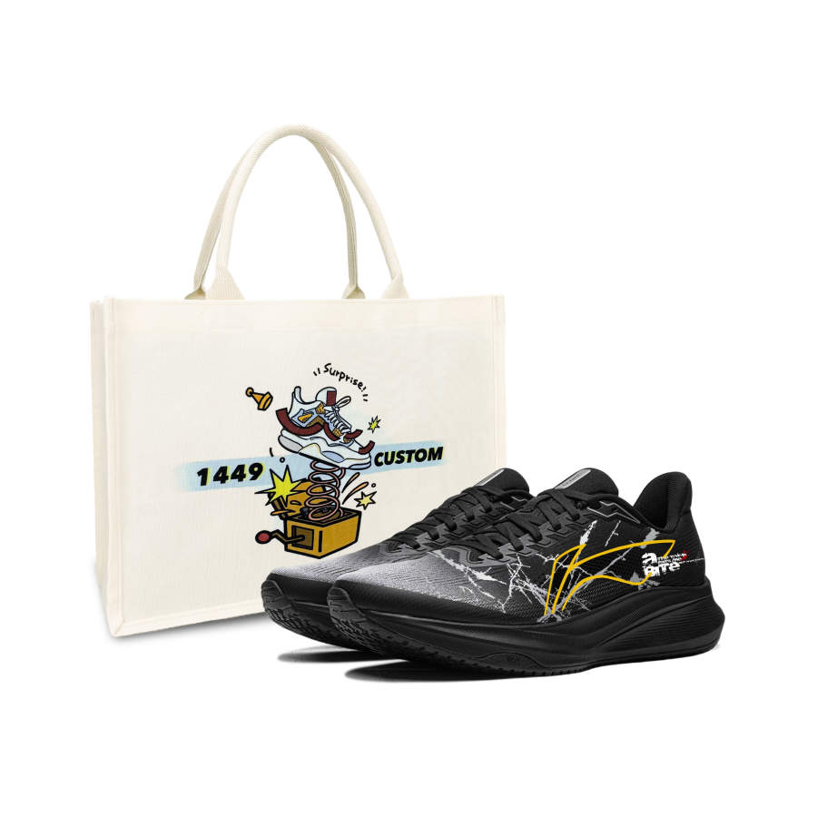 Li-Ning Li Ning Red Hare 9 Textile Low top Running Shoes Men's Black White Yellow