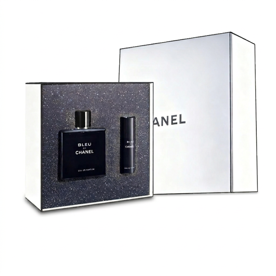 CHANEL 2025 Christmas Limited Edition Cerulean Men's Perfume+Travel Size Gift Box Set Citrus Scent Eau De Parfum EDP