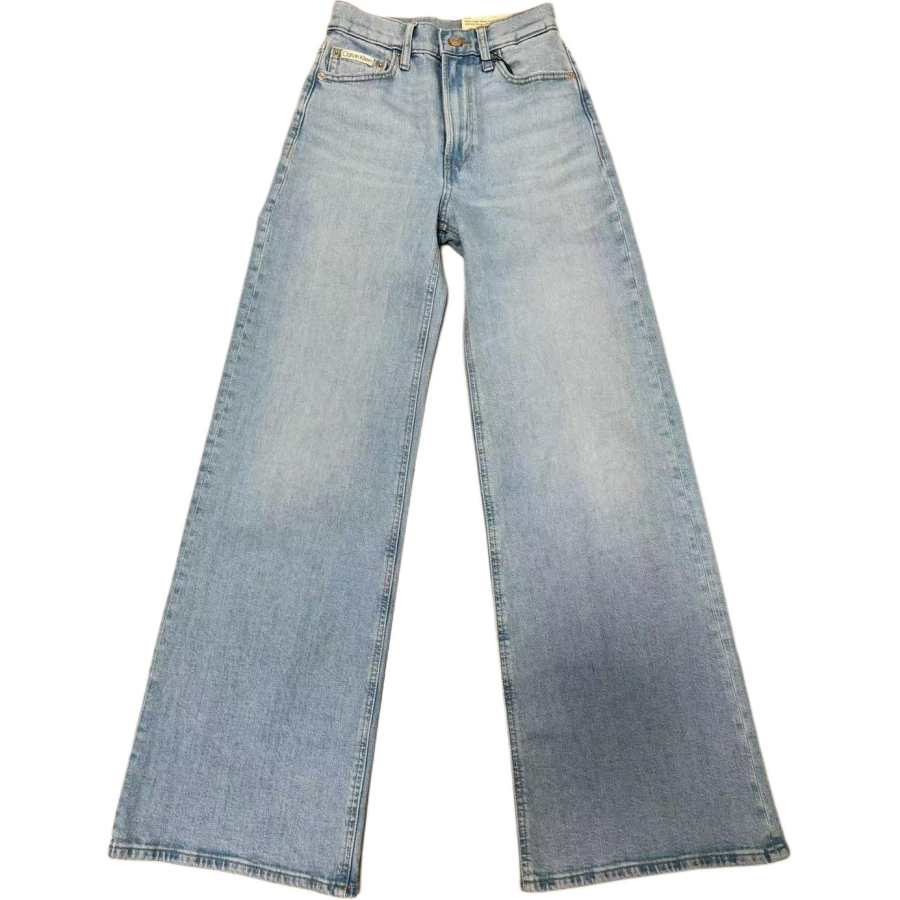 Calvin Klein Jeans Women's Light Blue Moderate Wide Leg Pants