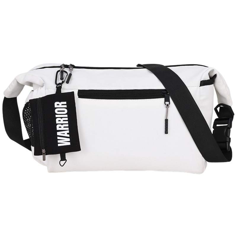 WARRIOR Warrior Nylon Fabric Shoulder Bags Unisex White/Black