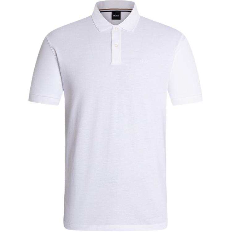 HUGO BOSS Polo Shirts Men's White Lapel Moderate Straight Fit