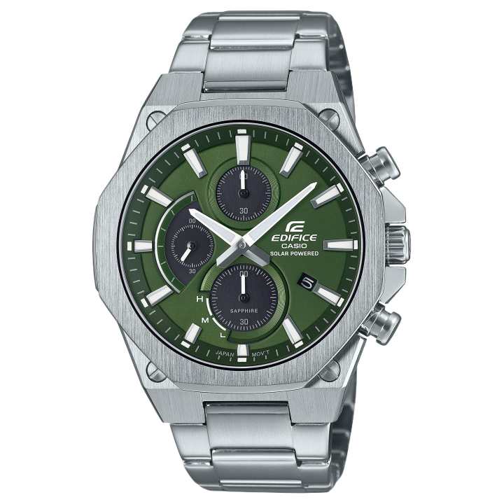 CASIO CASIO EDIFICE Solar Quartz Movement Stainless Steel Strap Watch Men's Watches Green Dial