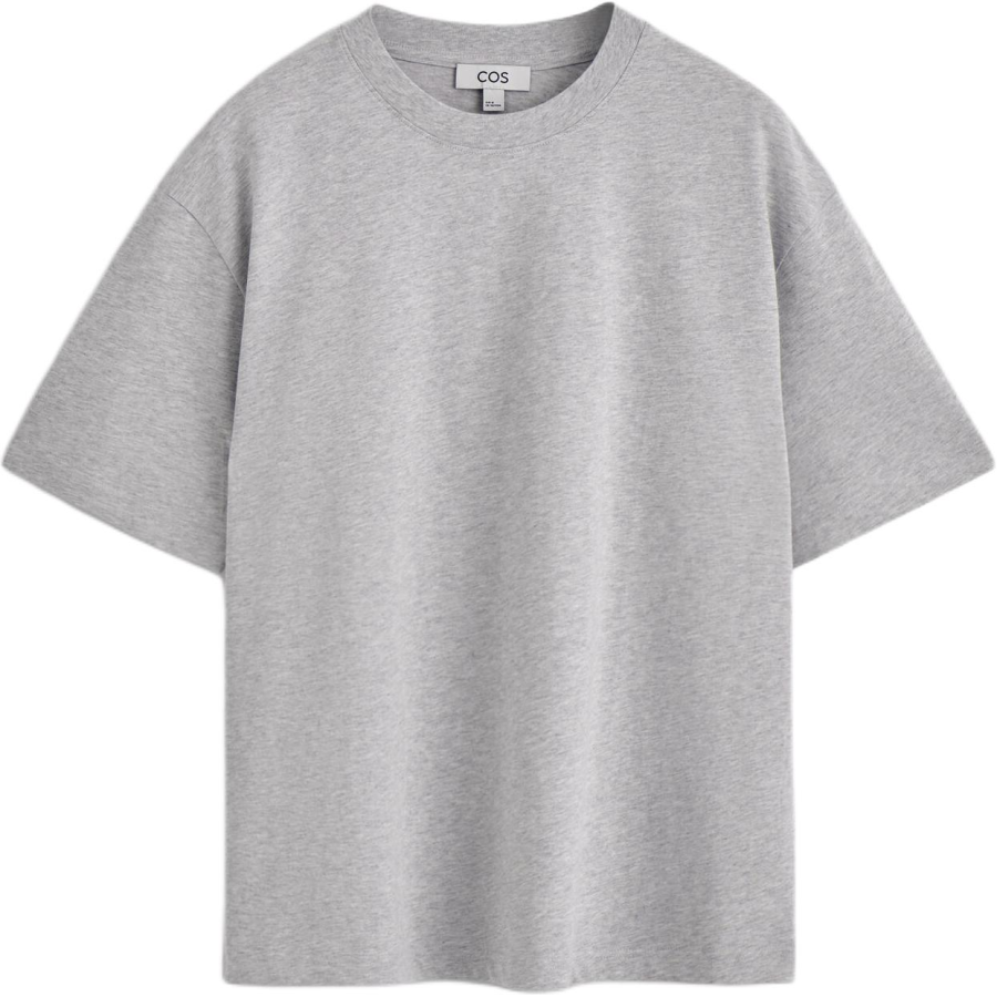 COS T Shirts Men's Gray Crew Neck