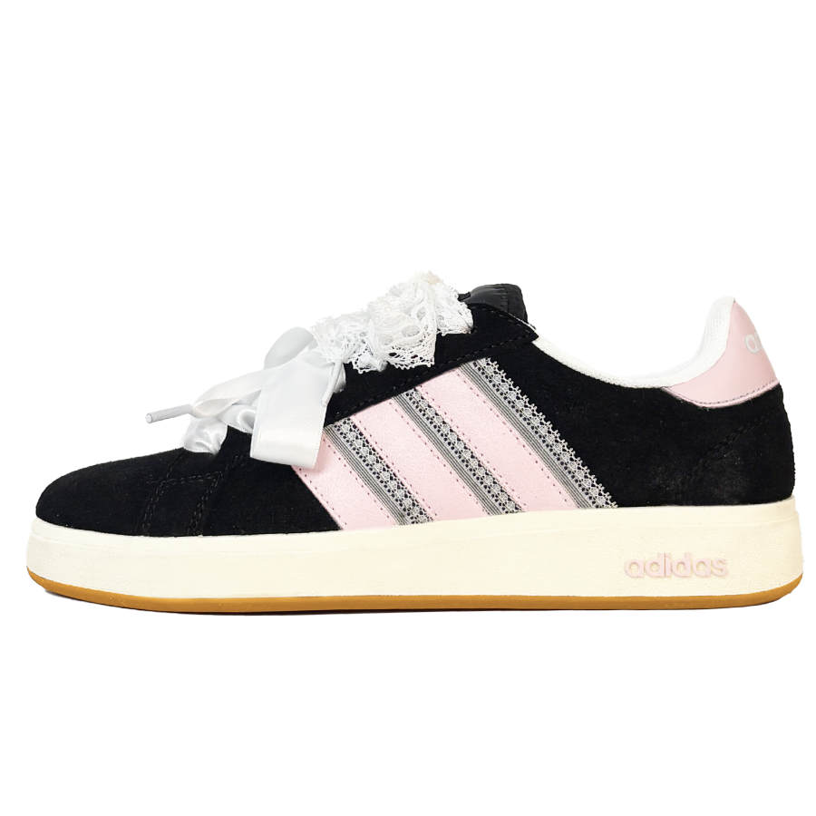 Adidas Adidas Grand Court Base 00s Starlight Pink Knot Abrasion Resistant Low top Skateboard Shoes Unisex Pink Black