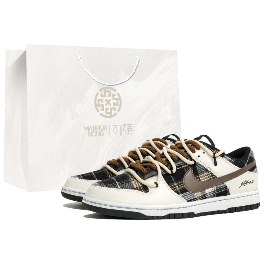 Nike Nike Dunk Vanity Noodle, Vanilla Cocoa, Shopping Bag Abrasion Resistant Low top Skateboard Shoes Unisex Brown