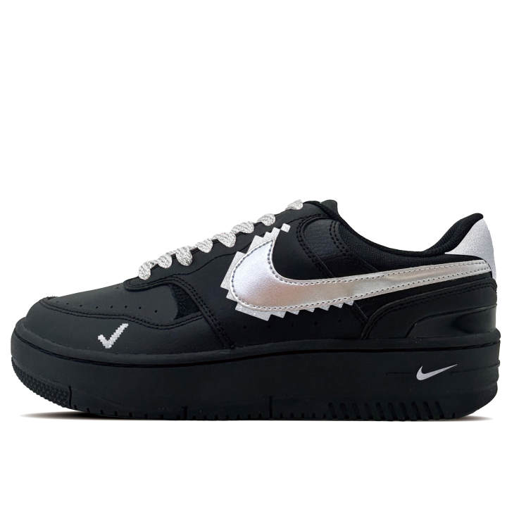 Nike Nike Gamma Force Plain Silver Synthetic Leather Abrasion Resistant Low top Skateboard Shoes Women's Black
