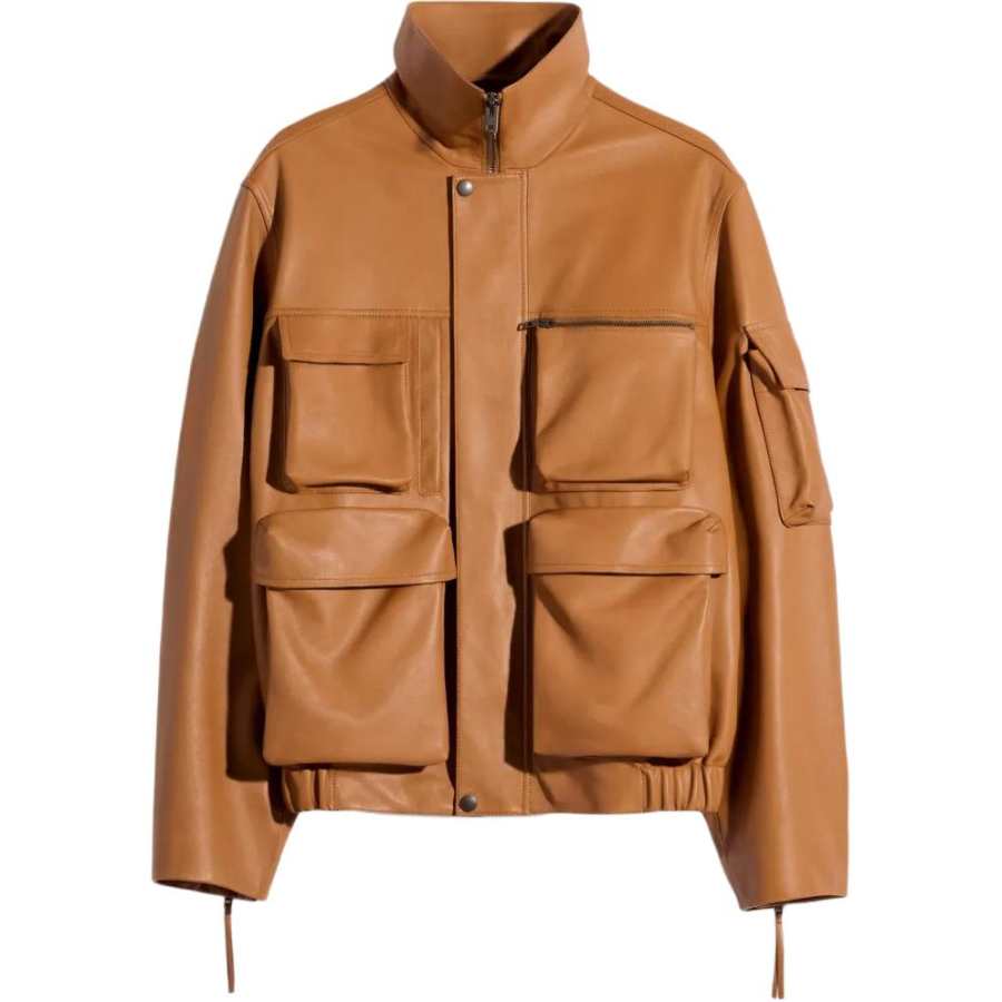 Lemaire Leather Jackets Women's Umber Lapel Moderate